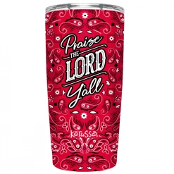 Kerusso Dual Wall Stainless Steel Praise The Lord Mug - Bandana Print, 20 oz. - MUGS211 - Tumblers