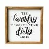 Backyard Expressions "Dirty Laundry" 12" x 12" Wooden Frame Sign - 910492 - Wall Decor