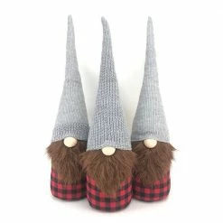 Various Brands 25" Buffalo Plaid Gnome Decor, Assorted - BH2052029A3 - Christmas Decor