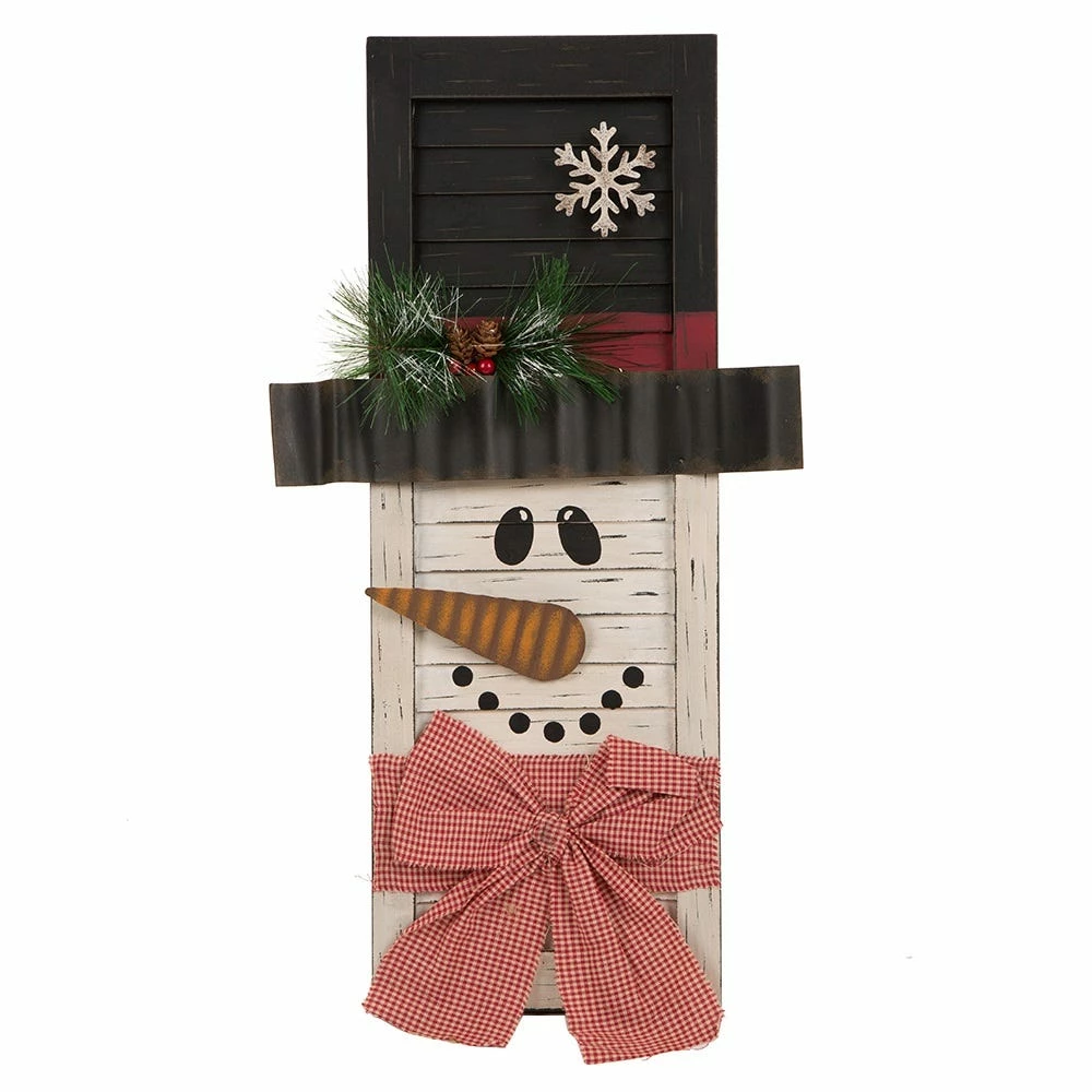Glitzhome Wooden Snowman Shutter Wall Décor - 1103003464 - Wall Decor