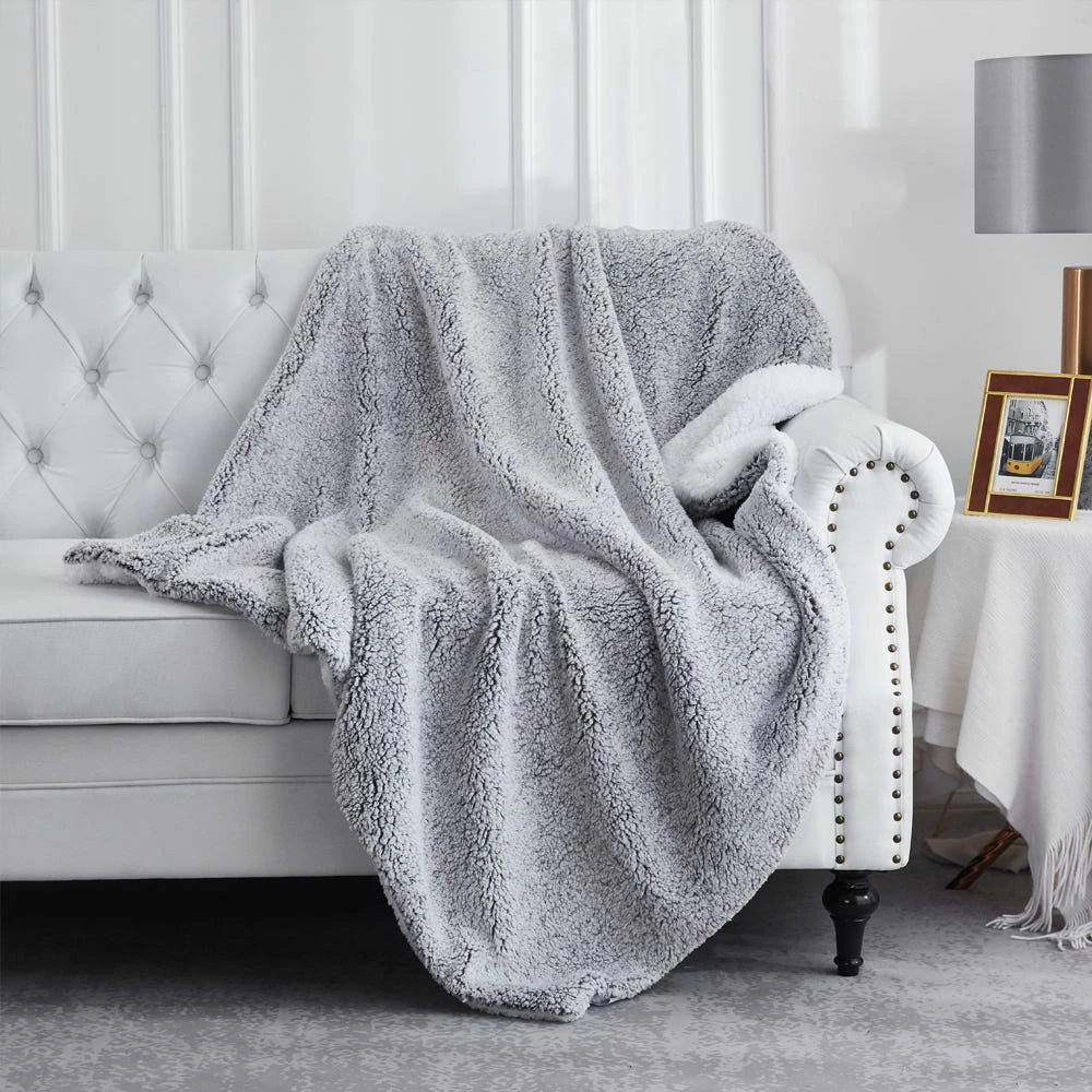 Trail Creek Snuggly Sherpa Throw Blanket, Charcoal Grey - RK-TEDSH-CHAR - Blankets & Bedspreads - Image 4