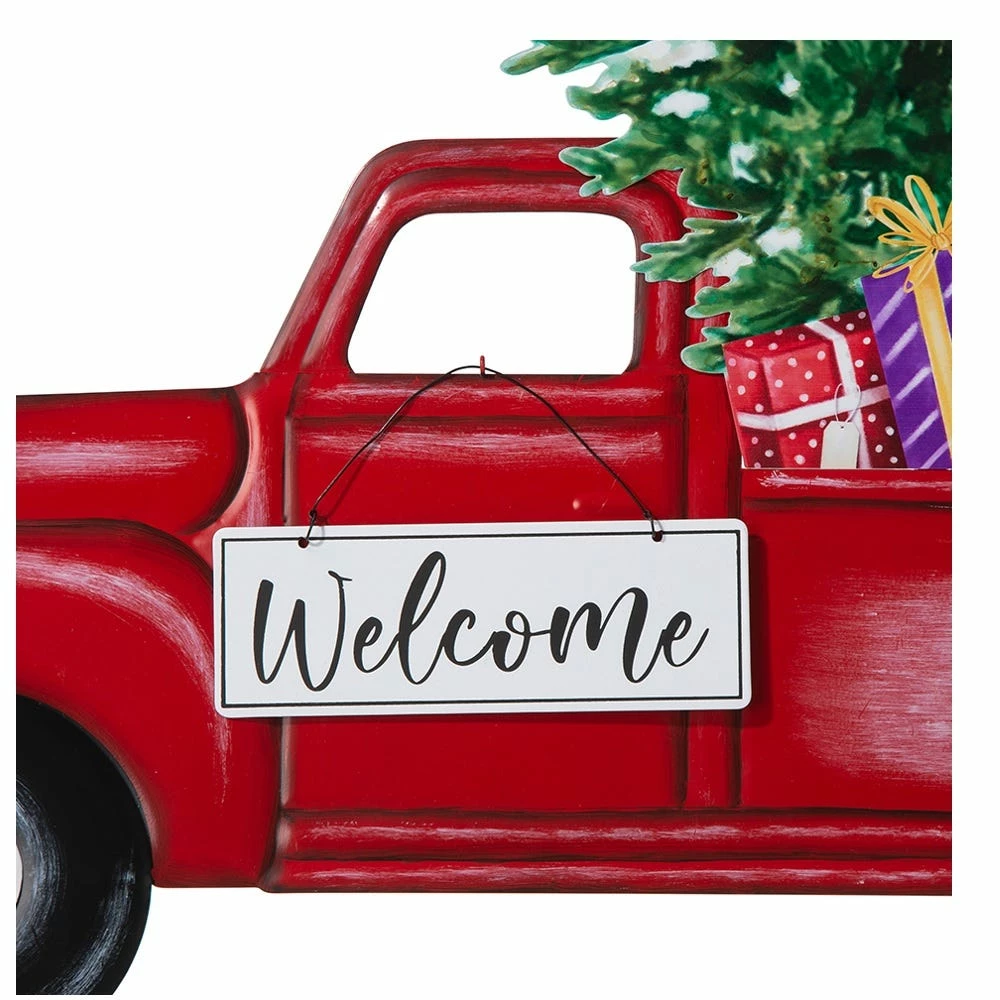 Glitzhome 28" Metal Gnome Truck Yard Stake - JKC02320 - Porch Seasonal Decor - Image 2
