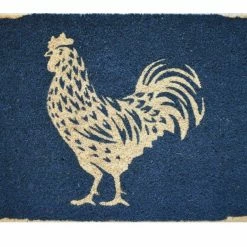 Avera Blue Rooster Doormat 17 x 29 - Rugs