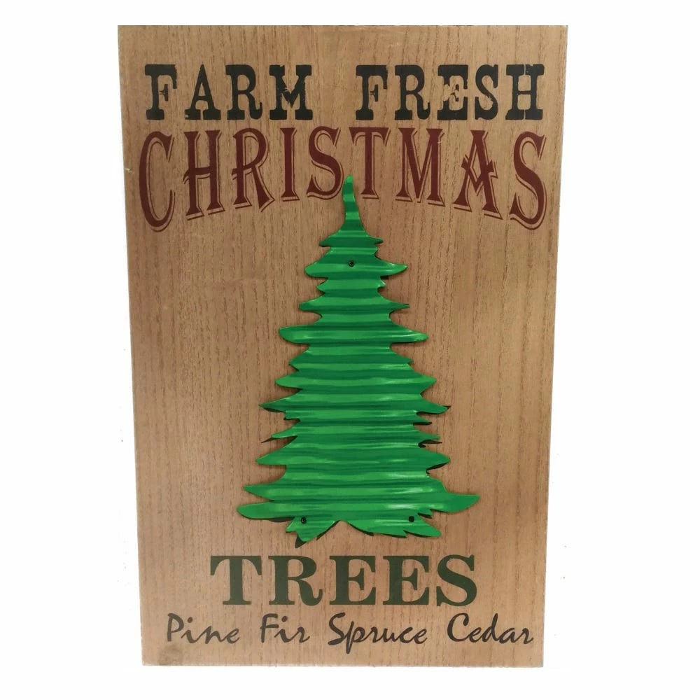 Four Seasons 18" Farm Fresh Christmas Wall Plaque - 21RG-21006 - Christmas Decor