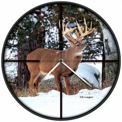 AIM Hunting™ 14" Quartz Wall Clock, Buck Snow - 1789QD11 - Clocks