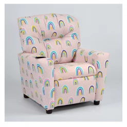 Magnolia Plush Kids Recliner, Rainbow - 1300-RB - Kids' Furniture
