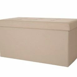 Glitzhome Cream Storage Ottoman 1504003782 - Living Room Furniture