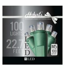J. Hofert Company Hofer 100 M5 LED Green Wire White Lights - 2365-02 - Christmas Decor