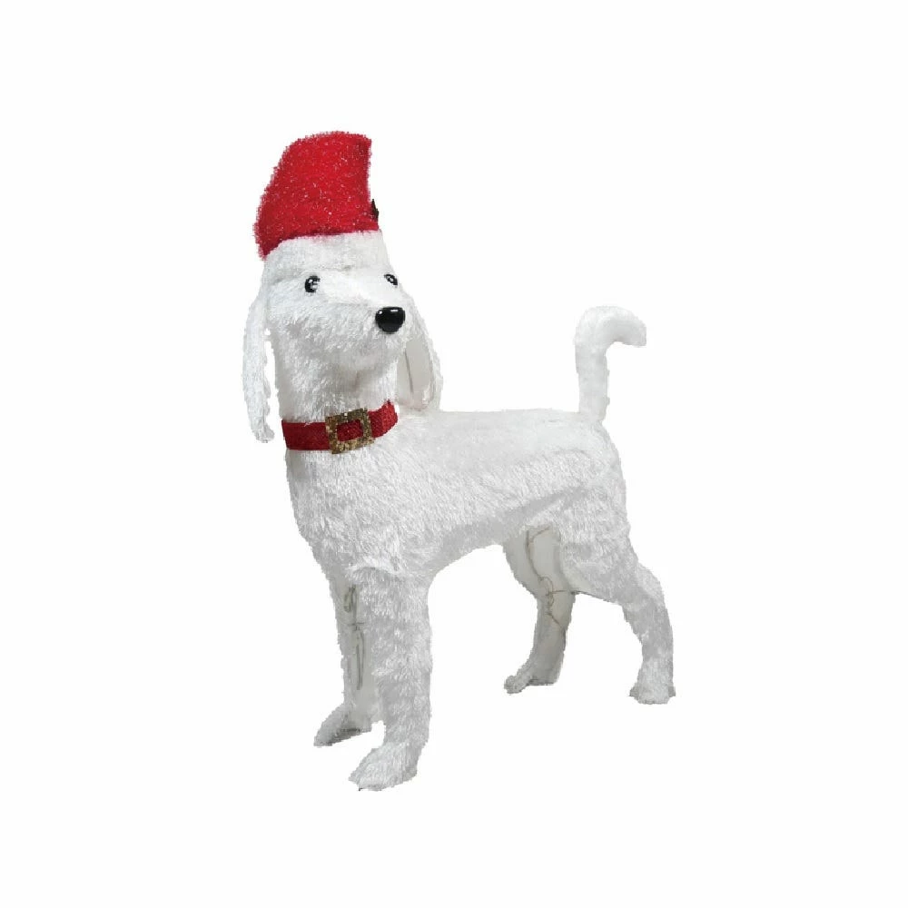 Four Seasons 26" Pre-Lit Fabric Dog Christmas Holiday Decoration - XL940954 - Christmas Decor - Image 2
