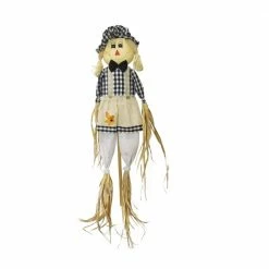 Backyard Expressions 60" Girl Scarecrow Black And White Plaid - 904726 - Yard Decor