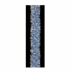 Holiday Trims 4"X15' Blue/Silver/Snow Deluxe Home Decorative Garland 3583501 - Holiday Garland