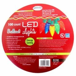 J. Hofert Company 100 Count Led C9 Multi Colored Lights On A Spool -2359 - Christmas Decor