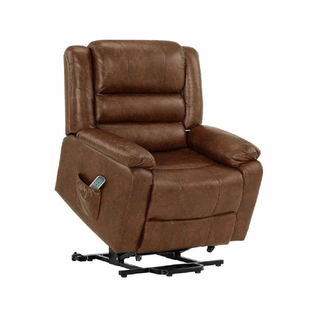Lane Buxton Faux Leather Power Lift Recliner Chair, Cognac - 40029-15-05 - Living Room Furniture - Image 3