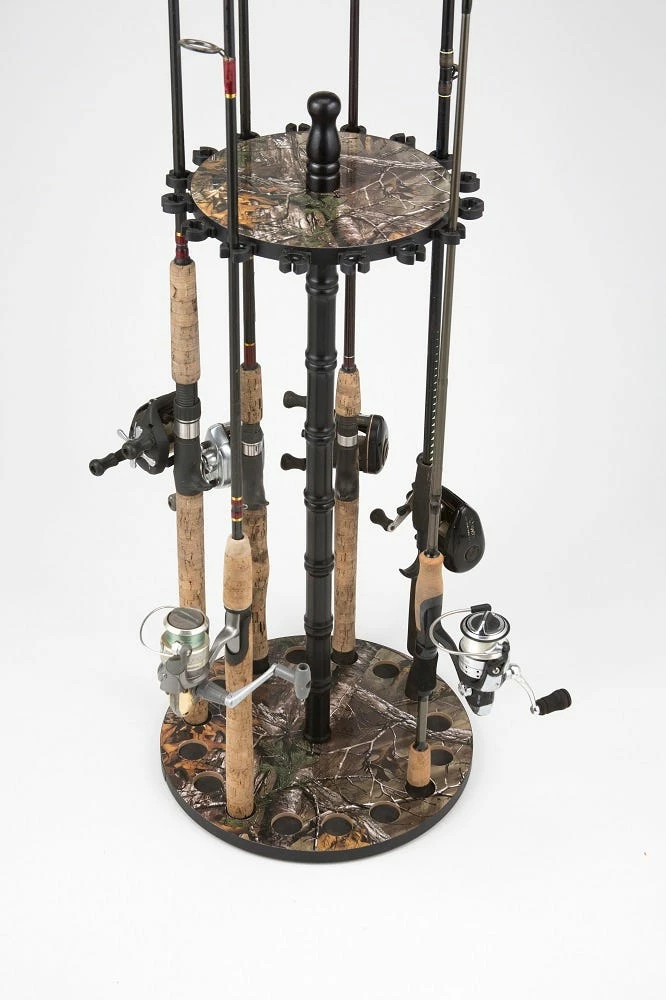 Rush Creek Creations REALTREE 16 Fishing Rod Round Storage Rack 397009 - Storage Furniture - Image 5