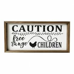 Backyard Expressions "Free Range Children" 20" x 10" Wooden Frame Sign - 910508 - Wall Decor