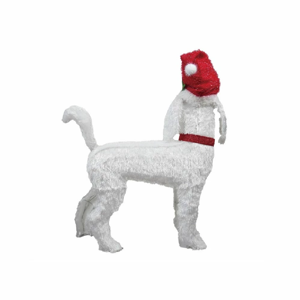 Four Seasons 26" Pre-Lit Fabric Dog Christmas Holiday Decoration - XL940954 - Christmas Decor - Image 3