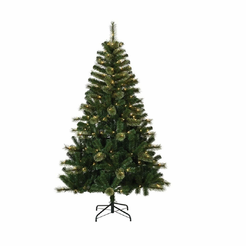 Four Seasons 6.5' Pre-Lit Cashmere/ PVC Mixed Pine Tree with 200 Clear Lights - 15-296-T65CL-A - Christmas Decor
