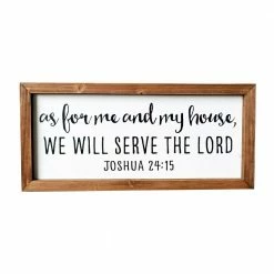 Backyard Expressions "We Will Serve the Lord" 24" x 11" Wooden Frame Sign - 910497 - Wall Decor