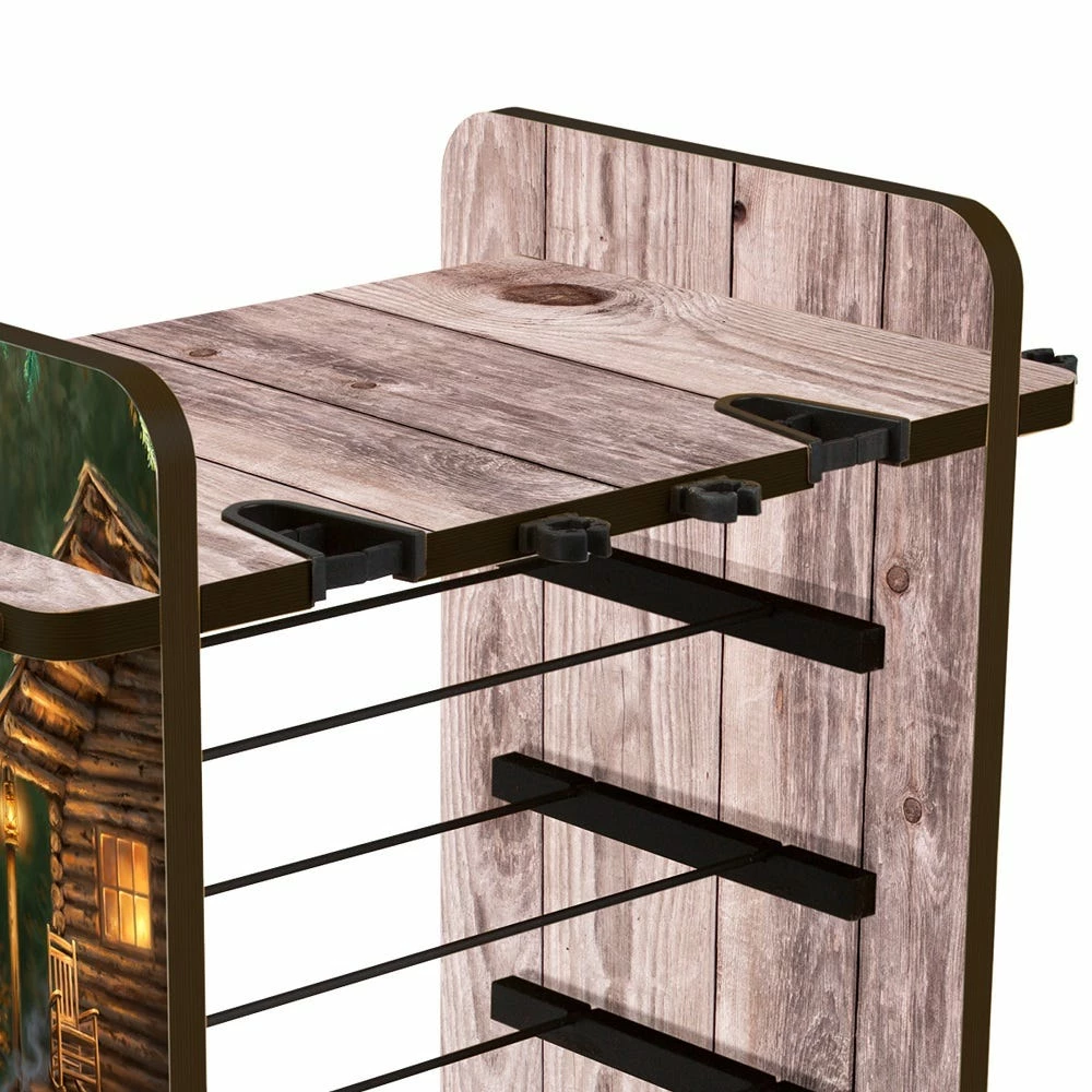 Rush Creek Creations Bass 14 Fishing Rod Rack with Four Bait Bin Storage 383009 - Storage Furniture - Image 7