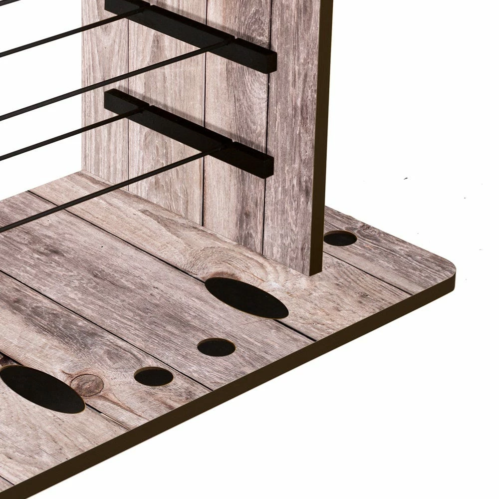 Rush Creek Creations Bass 14 Fishing Rod Rack with Four Bait Bin Storage 383009 - Storage Furniture - Image 6