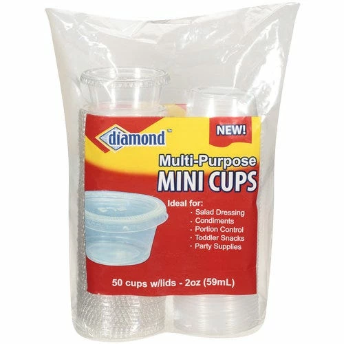 Diamond MultiPurpose 2 OZ Mini Cups with Lids 50 Count 4142680001 - Dining & Entertainment - Image 2