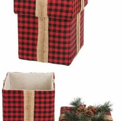 Various Brands Red Black Plaid Gift Box - JK95092L - Décor