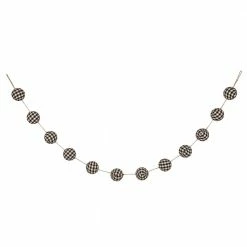 Glitzhome Black and White Plaid Fabric Garland - 1117203325 - Holiday Garland