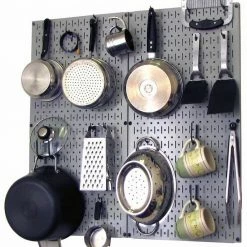Wall Control Gray Panel Kitchen Pegboard Wall Organizer 30KTH200G - Shelving
