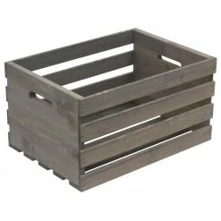 Crates & Pallet Large Crate Weathered Gray 67520 - Baskets & Bins