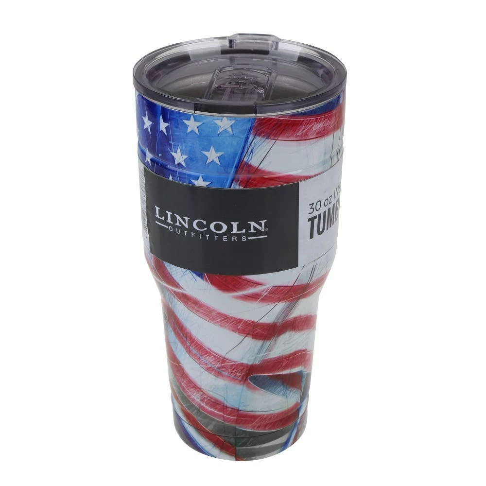 Lincoln Outfitters 30 Oz Stainless Tumbler USA Flag 88-086-0204 - Tumblers - Image 2