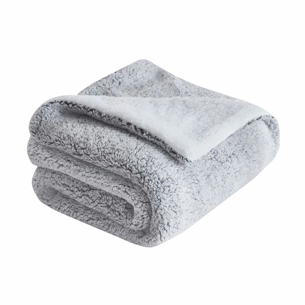 Trail Creek Snuggly Sherpa Throw Blanket, Charcoal Grey - RK-TEDSH-CHAR - Blankets & Bedspreads - Image 2