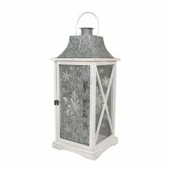 Various Brands Large White Wood Lantern - JK38909 - Décor