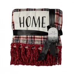 URBAN DEER Home Patch Plaid velvet 50 x 60 throw with Fringe - RK-VELFR-PLD - Blankets & Bedspreads