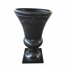Backyard Expressions Plastic Black Urn Planter 911030 - Wall Decor