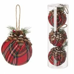 Various Brands Plaid Fabric Ornament - JK95051RK - Décor