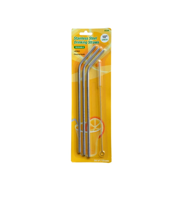 Various Brands Stainless Steel Drinking Straws with Cleaning Brush 32 oz 3 Pack BS30B - Cookware & Tools - Image 2