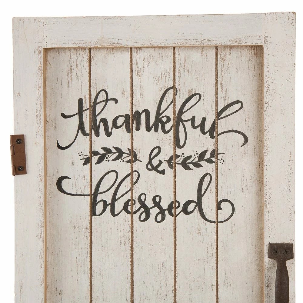 Glitzhome 17.95 Inch Wooden Thanksgiving Barn Door, Wall, or Standing Décor - 1210203228 - Wall Decor - Image 2