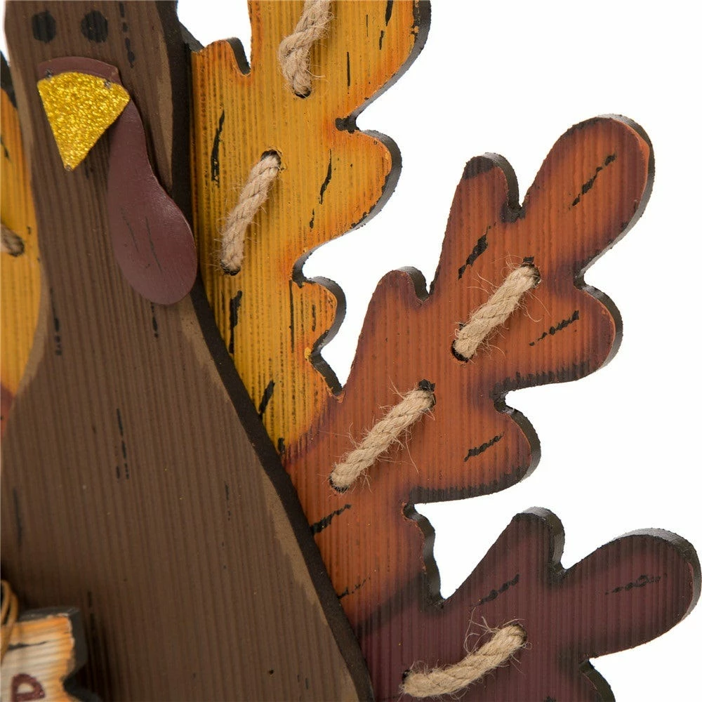 Glitzhome 18.11 Inch Burlap Wooden Turkey Table Décor - 1203004239 - Wall Decor - Image 3