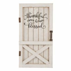 Glitzhome 17.95 Inch Wooden Thanksgiving Barn Door, Wall, or Standing Décor - 1210203228 - Wall Decor