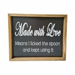 Backyard Expressions "Made with Love" 14" x 12" Wooden Frame Sign - 910506 - Wall Decor
