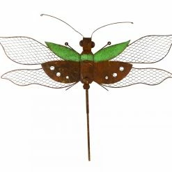 Alpine Metal Green Dragonfly Hanging Wall Decor MCC408GN
