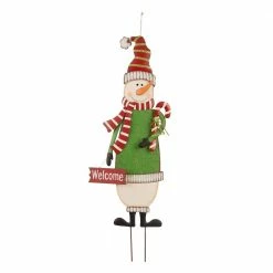 Glitzhome Metal Snowman Yard Stake - 1106003478 - Yard Decor