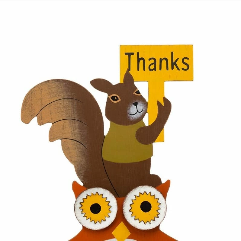 Various Brands 40" Squirrel Owl Turkey Pumpkin Porch Sign - JKC01000 - Porch Seasonal Decor - Image 5