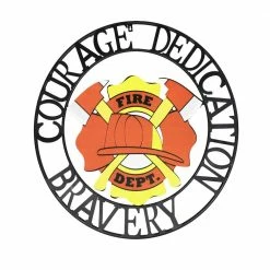 Backyard Expressions 29" Fire Department Dedication Wheel 909568 - Wall Decor