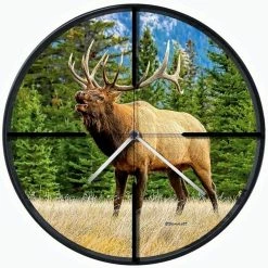 AIM Hunting™ 14" Quartz Wall Clock, Elk Bugle - 1789QE4 - Clocks