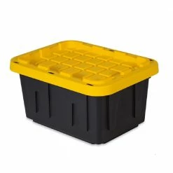 Tough Box 5 Gallon Tough Storage Tote with Lid - 5GTBXBLKYW - Baskets & Bins