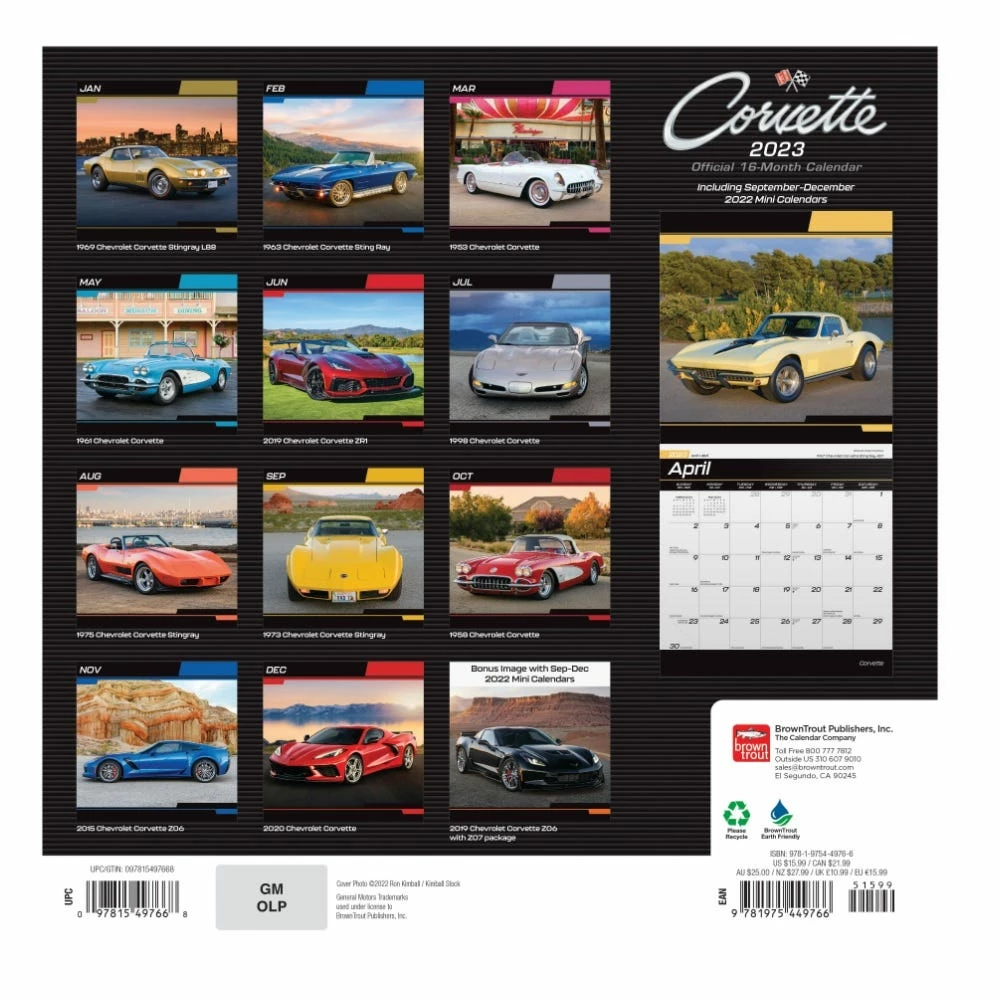Brown Trout Corvette 2023 Square Calendar - Calendars - Image 2