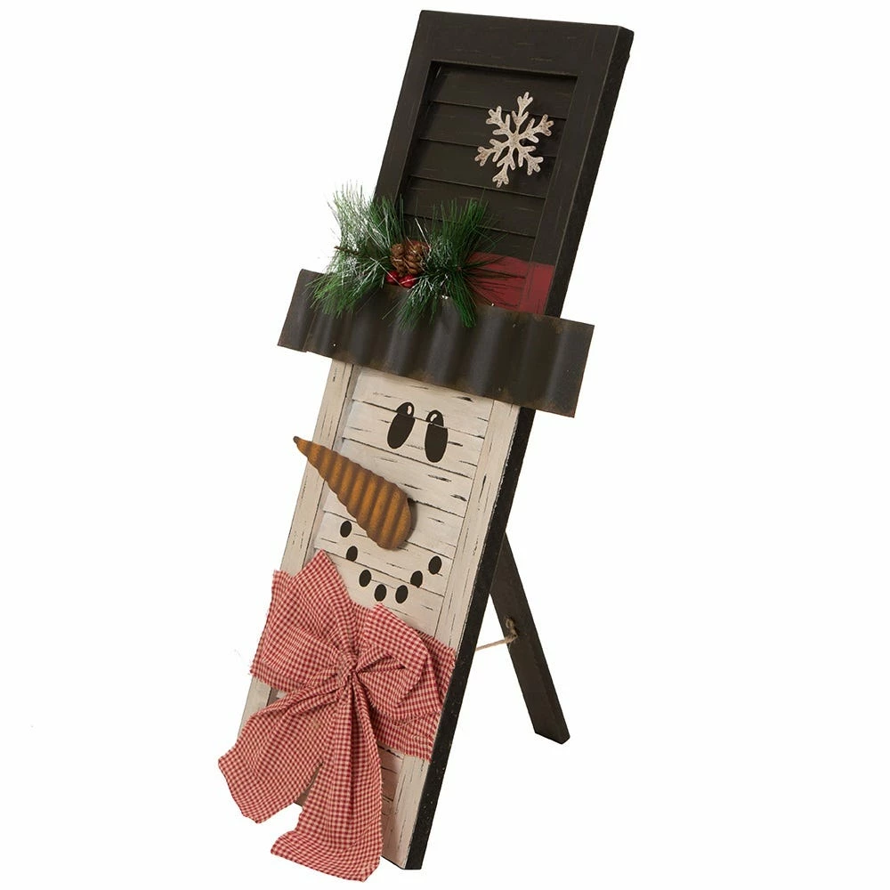Glitzhome Wooden Snowman Shutter Wall Décor - 1103003464 - Wall Decor - Image 2