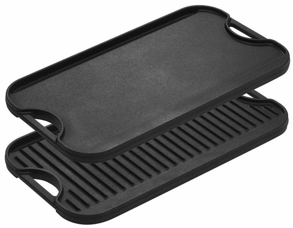 Lodge 20 inch x 10.44 inch Cast Iron Reversible Grill/Griddle LPGI3 - Cookware