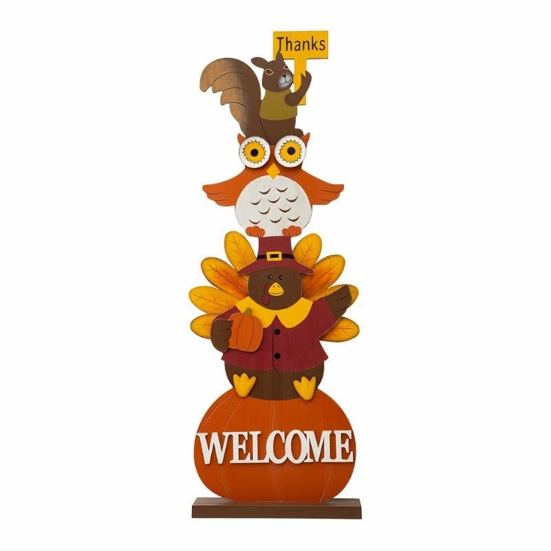 Various Brands 40" Squirrel Owl Turkey Pumpkin Porch Sign - JKC01000 - Porch Seasonal Decor - Image 3